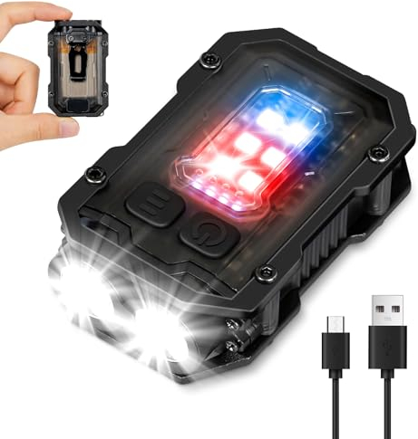 Mini Taschenlampe Schlüsselanhänger, 900LM Mini Inspektionsleuchten 8 Lichtmodi Arbeitsleuchte, Mini Led Taschenlampe Wasserdicht COB Taschenlampe mit Magnet und Clip für Auto Reparatur Wandern