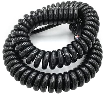 XLJP Cable eléctrico en espiral de alambre de resorte de 3 núcleos de 5 metros 24AWG/14AWG / 17AWG/ 20AWG 0.2-2 Cable de alimentación negro cuadrado Cable extensible Línea recta Cable en espiral de al