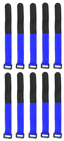 Tassety 10PCS 25cm Lipo Battery Tie Cable Antiskid Tie Down Strap Colors for RC Helicopter Quadcopter RC Crawler Car,Dark Blue