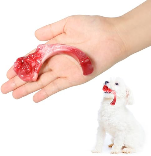 ZONSUSE Hundespielzeug Welpen Unzerstörbar, Welpenspielzeug Große Welpen,Kauspielzeug Welpen für Aggressives Kauen,für Langeweile Ängste lindern Saubere Zähne Hund Geburtstag (Steak S)