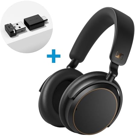 Sennheiser ACCENTUM Special Edition - ACCENTUM Bluetooth-Kopfhörer und BTD 600 Bluetooth-Dongle - 50 Stunden Akkulaufzeit, hybride ANC-Technologie, Dongle mit USB-A-/USB-C-Adapter - Schwarz/Kupfer