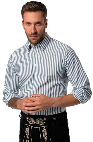 JP 1880 Businesshemd, Cbd, MF, Streifen, 1/1 Chemises, Vert Bouteille, XXXXXL Hommes