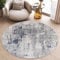 TAPISO Sky Rund Teppich Kurzflor Modern Beige Blau Grau Hellgrau Vintage Meliert Verwischt Design Wohnzimmer Schlafzimmer 3D Optik ÖKOTEX 200 x 200 cm