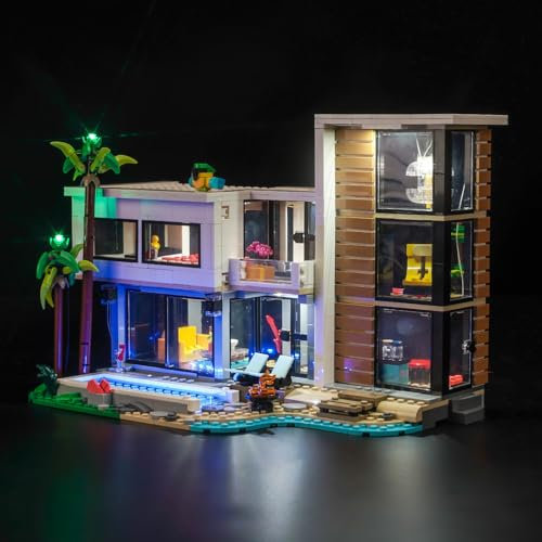 Light Kit for Lego 3-in-1 Modern House, Lighting Set for Lego 31153 Modern House Set - Not Include Models, Just Light Kit
