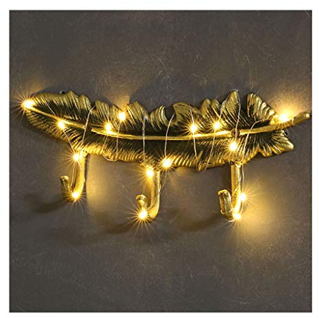 XXAezr Garderoben Haken Feder Wandgarderobe Schmiedeeisen Kleiderbügel Wohnzimmer Eingang Kleiderhaken Kreativer Wandhaken Coat Hooks(B)