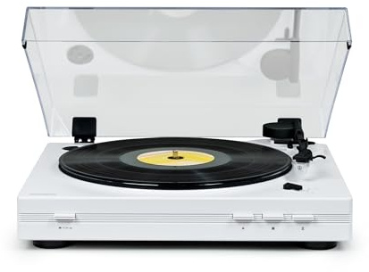 Thomson TT351 - Tocadiscos 2 velocidades (33/45 RPM), transmisión por Correa, Retorno automático, Cabezal AT3600L, Blanco