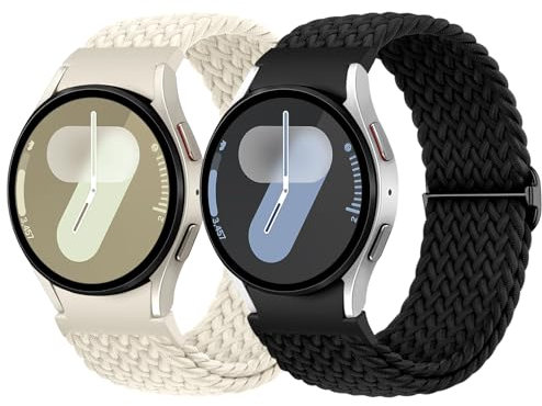 Netolo One klick Geflochtenes Armband Kompatibel mit Samsung Galaxy Watch 7 6 5 4 Armband 40mm 44mm, Nylon Sport Band für Galaxy Watch 4/6 Classic/ 5 Pro 45mm/ FE 40mm