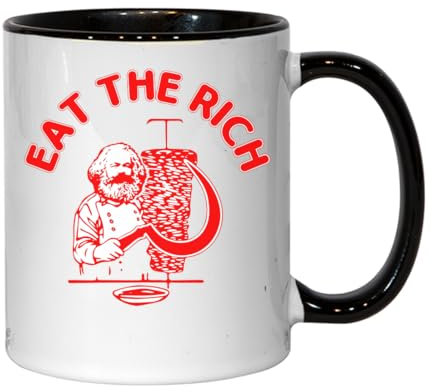 Atspauda Eat The Rich Karl Marx Keramik Tee Kaffee Tasse Schwarz
