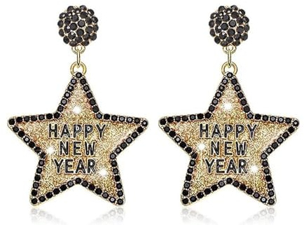 FFWTPY Stern Ohrringe Neujahr Feier Schmuck Damen Hängende Ohrstecker Glitzer Festliche Accessoires Partyschmuck