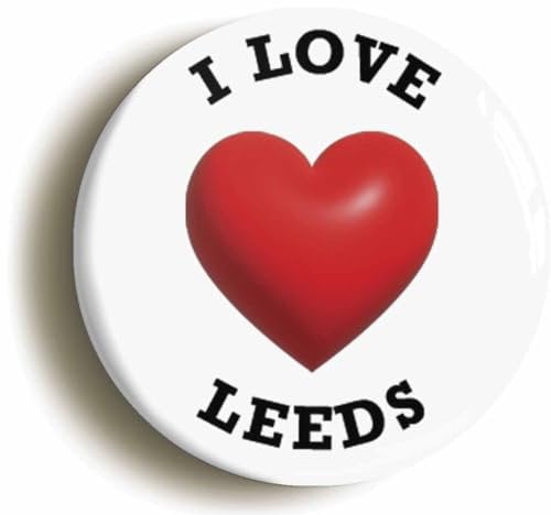 I Heart Love Leeds Location Fridge Magnet (Circular 2inch / 50mm Diameter)