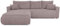BROMARKT Sofa mit Schlaffunktion Couch L Sofa Bettkasten Schlafsofa für Wohnzimmer Schlafcouch freistehend Havana Relaxsofa 3 sitzer 270x173x80 cm Puderrosa