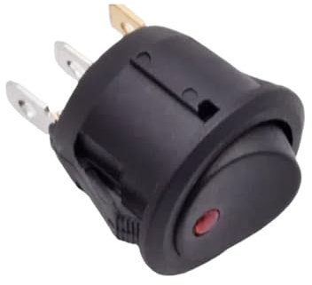 Interrupteur à bascule rond de 20 mm, ON/OFF, KCD1-101, demi-rond, unipolaire, 12 V, 220 V, rouge, vert, bleu, jaune, noir(Round Dot Light,GREEN_12V)