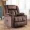 COMHOMA Fauteuil de Relaxation Fauteuil Salon Dossier Réglable 90°-160° Repose-Pieds Rétractable avec 2 Porte-gobelets Poches Latérales Brun