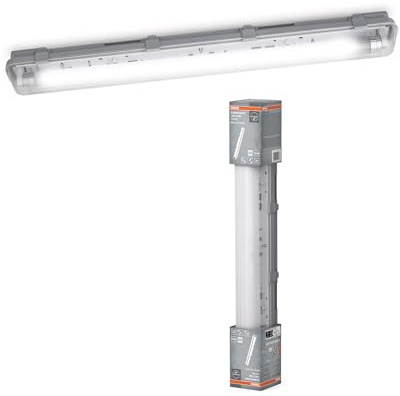Osram LED-Feuchtraumleuchte, 1x7W, neutralweiß 4000K, 700lm, IP65, staub- und spritzwassergeschützt, für Keller und Garagen