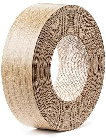 cyclingcolors 1x Kantenumleimer Holzfurnier mit Schmelzkleber 21 mm x 5 m Dicke 0,50 mm verschiedenen Dekoren Melaminkanten Band Aufbügelbare Möbelkanten-Band Melaminkanten, Eiche