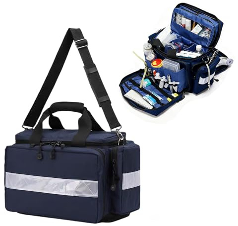Cubstone Erste Hilfe Tasche Leer,Groß Notfalltasche für Krankenschwester,Häusliche Pflege Medikamenten Tasche,Arzttasche Hausapotheke für Medizinflasche,Vitamine,Medizinisches Zubehör(Navy Blue)