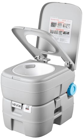 VEVOR Inodoro Portátil con Descarga de Agua con Tanque de Desechos de 30 L, Aprox. 200 Descargas, Inodoro Portátil para Camping Carga de 180 kg para Uso Doméstico, Viaje en Autocaravana, Senderismo