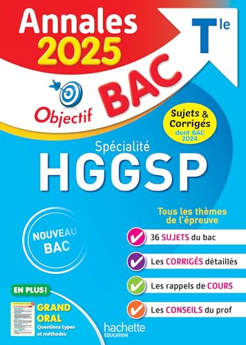 Annales Objectif BAC 2025 - Spécialité HGGSP - sujets et corrigés