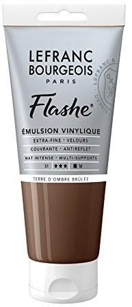 Lefranc Bourgeois Flashe Acrylique Tube 80ml Terre D'Ombre Brûlée