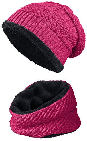 Balinco warm gefütterte Beanie + Schal mit Teddy-Fleece Fütterung mit Flechtmuster Wintermütze Einheitsgröße für Damen & Herren Mütze (4A)