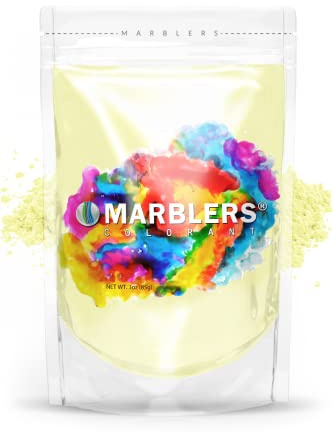 MARBLERS Yellow Mica Powder [Lemon] 3oz (85g) | Cosmetic Grade | Epoxy Resin Pigment | Dye | Non-Toxic, Vegan, Cruelty-Free | Lip Gloss, Nails, Body Butter | Bath Bomb, Candle & Soap Making