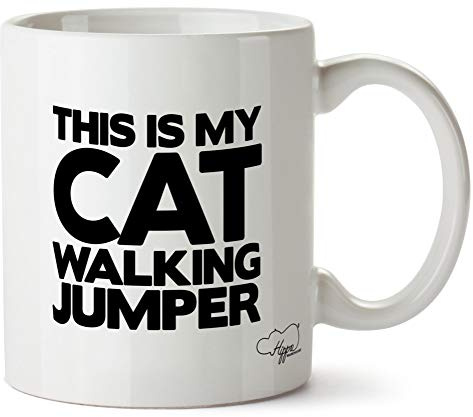 Hippowarehouse This is My cat Walking Jumper Printed Mug Cup Ceramic 10oz
