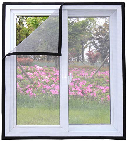 Maran Katzen-Fensterschutz, für Katzen, selbstklebendes weißes Fensternetz gegen Mücken, halbtransparent, zuschneidbar