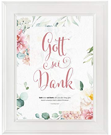 Aus Gnade Christliche Poster · Bibelvers: Gott sei Dank · Deko · Wandgestaltung · ohne Rahmen · A3 · christliche Geschenke · Deutsch