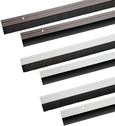 Onpira® Türbodendichtung aus Aluminium mit Gummidichtung oder Bürstendichtung in 6 Farben zum Schrauben oder Kleben auswählbar (Gummidichtung mit Klebeband, Schwarz)