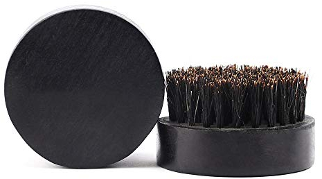 YMZ Bartbürste für Herren, rund, schwarze Buche