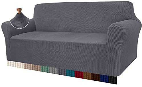 Granbest, copridivano Elasticizzato ad Alta Elasticità, Moderno Jacquard, copridivano Elastico per Soggiorno, Protezione per Cani e Animali Domestici (4 posti, Grigio)