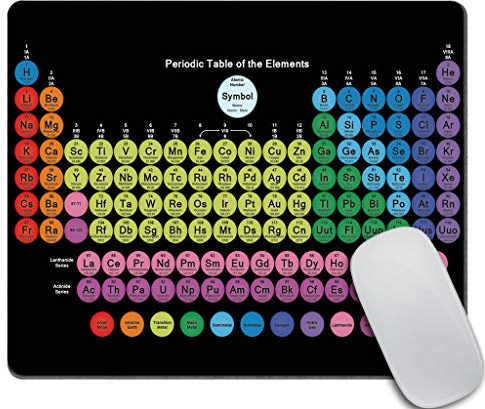 Amcove Mauspad mit Periodensystem der Elemente, 240 mm x 200 mm x 3 mm
