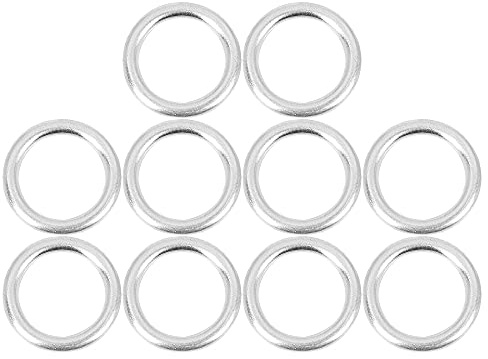 X AUTOHAUX 10 Stück Ölablassdichtungen M14 Aluminiumlegierung Für Audi | Silber, 14 Mm ID, 20 Mm OD, 2 Mm Dicke, OE N-013-815-7, Für Ölwanne, Verhindert Ölleck