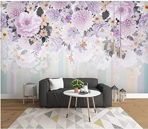 Fototapete 3D Effekt Geometrische Streifen Der Rosa Lila Blumen Fototapete Vlies Tapete Bilder Wand Wanddeko Dekoration 150x105cm