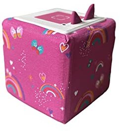 Toniebox Bezug, Schutzhülle - Schmetterling und Regenbogen, pink, beere