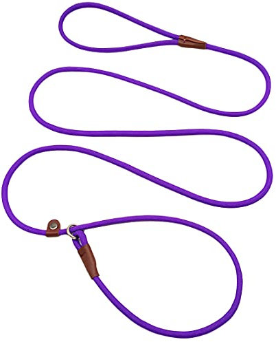 MayPaw Slip Lead Control Leash for Dogs No Pull, 13+ Colors Classic Dog Lead 7 FT Pet Slip Leash, 1/4” Rope Leashes for Small Medium Animals (7ft*1/4, Purple)