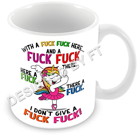 FlyingTurtles Coffee Mug with A F Here F There A F I Don't Give A F*** Unicorn F*** Unicorn Ceramic 11oz Mug by FT.