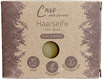pandoo Haarseife Balade en Provence 100g | Natürliche Inhaltsstoffe, Vegan & Plastikfrei | Festes Shampoo für Männer und Frauen
