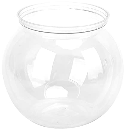 Tnfeeon Mini Aquarium, Bol à Poisson de Style Tambour Classique Bol Rond en Plastique Transparent Aquarium Vue à 360 ° de la Pièce Maîtresse de L'aquarium ou du Terrarium(Mini)