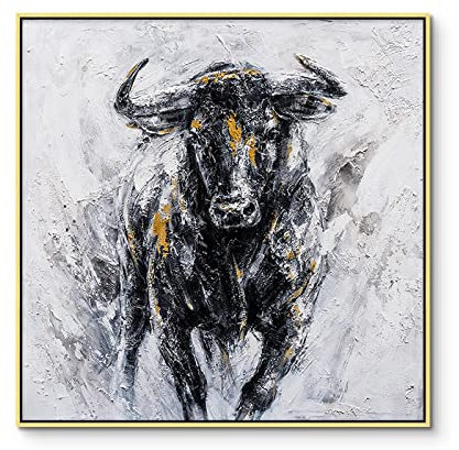 Pinturas abstractas de corridas de toros impresas en lienzo Carteles de ganado e impresiones Lienzo Cuadros de arte de pared para Office Studio Decor 80x80cm sin marco