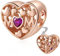 Rose Gold Mum Charm, Family Tree of Love Heart Mom Beads in 925 Sterling Silver, Family Roots Mummy Charms fit Pandora Mothers Day Bracelet, Mommy Gift for Nana/Auntie/Cousin/Niece