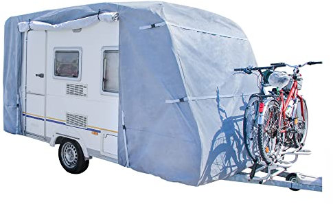 Nava Group, Wohnwagen Abdeckplane, Hochwertige Wohnmobil Schutzhülle, Abdeckplane Wohnwagen schützt vor Staub und Nässe, Wohnwagen Schutzdach, Abdeckungen in vielen Größen, 440-470 cm