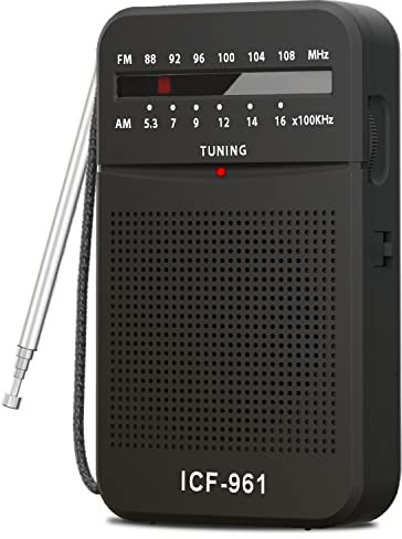 Fantocemea Radio Portatil Pequeña,Transistores Radio FM Am con Excelente Señal,Funciona con Pilas AA, para Caminar y Correr