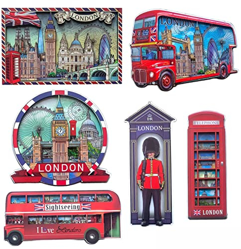 6 London Souvenirs wooden fridge magnets Union Jack British Souvenir England Gift magnet