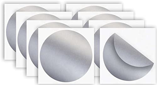 Pack 8ud Pegatinas Anticolisión para Cristales Vinilo Adhesivo Circular para Ventanas Previene Choques de Personas y Pájaros Adhesivos Antichoque para Vidrios Transparentes (12 cm, Plata)