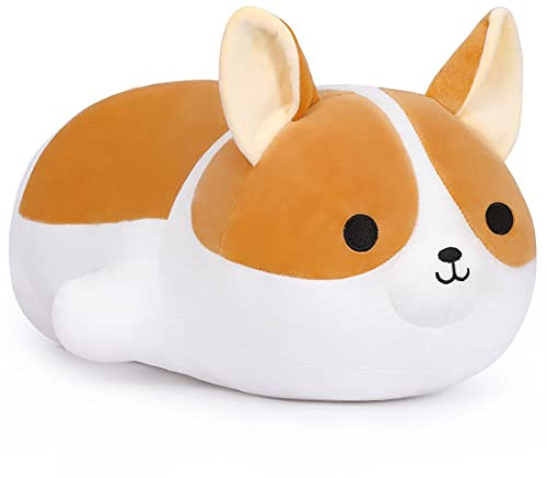 Yeqivo Plüsch Corgi Hund Shiba Inu Hund Plüsch Kissen Gefülltes Tier Corgi Kinder Plüsch Spielzeug Kissen(Corgi,80cm/31.5in)