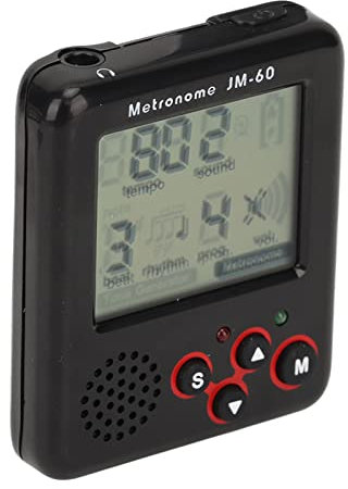 Digitales Metronom-Clip, 12 Silben, präzise 1000 mAh, schwarz, praktisch, USB, ABS, LCD, Mini-Metronom für Praxis