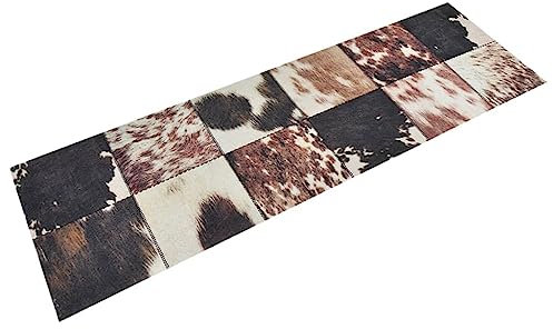 vidaXL Küchenteppich, Küchenläufer rutschfest Waschbar, Teppich Läufer für Küche, Teppichläufer Maschinenwaschbar, Tierfell 60x180cm Samt