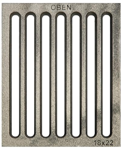 ScarMaxx - Kaminrost Gusseisen 18x22 cm - Ascherost für Kaminofen - Kamin Feuerrost - Robuster und Massiv Gusseisen Gitter - mit Rippen - Kaminofen Rost - Feuerrost Grillkamin Rechteckig