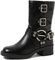 QUEEN HELENA Stivaletti Biker Stivali Bassi con Fibbie Casual Donna X30-116 (Nero, Sistema Taglie Calzature EU, Adulto, Donna, Numero, Media, 38)
